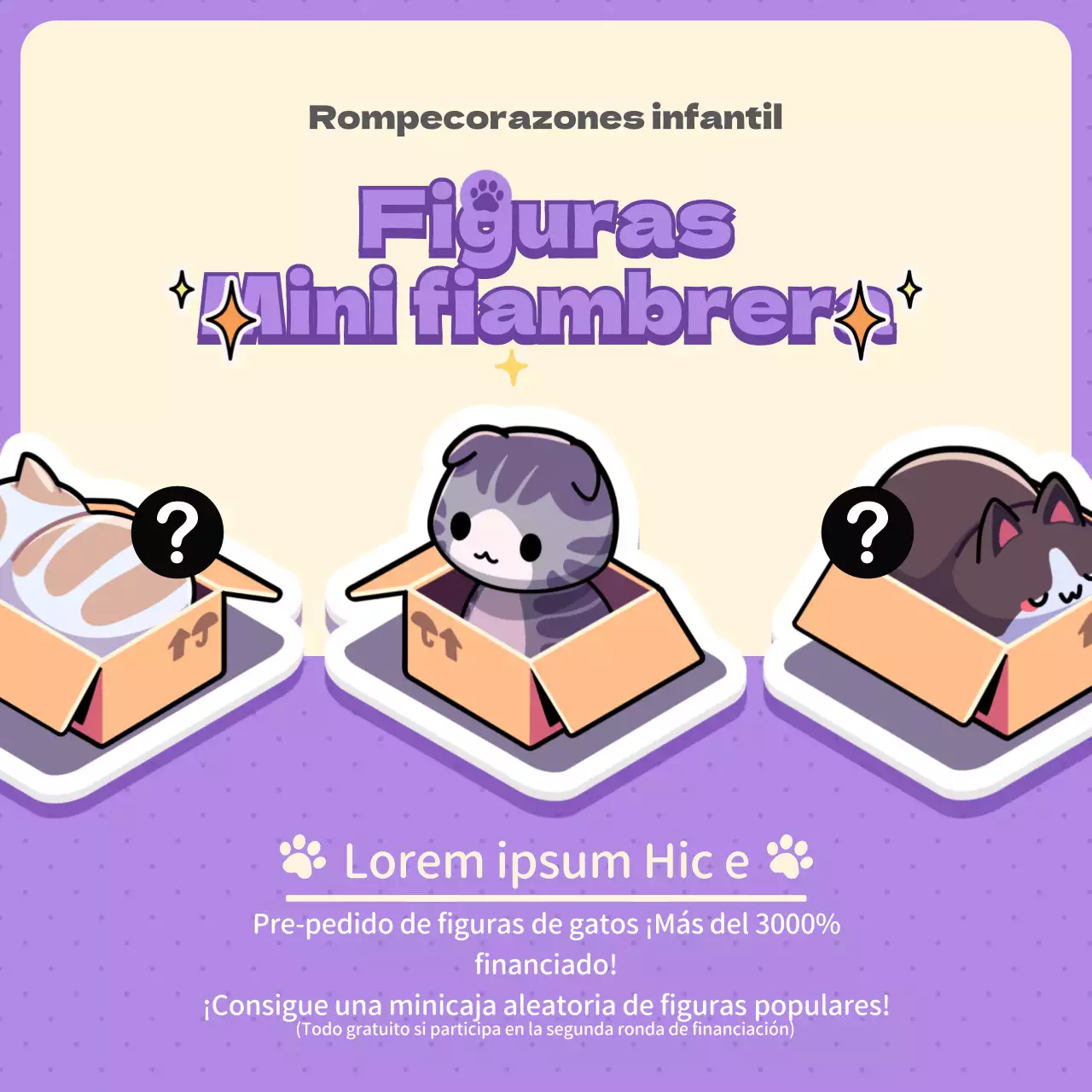 Figurita Gato Púrpura Random Box Evento