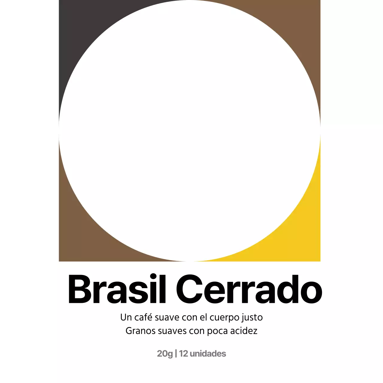 Postal conceptual sencilla de judías en amarillo y marrón