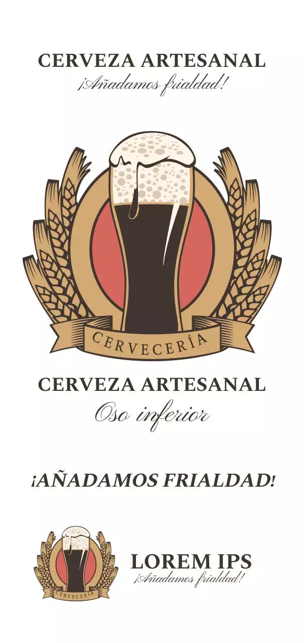 Concepto sencillo de logotipo de festival de la cerveza en marrón y negro