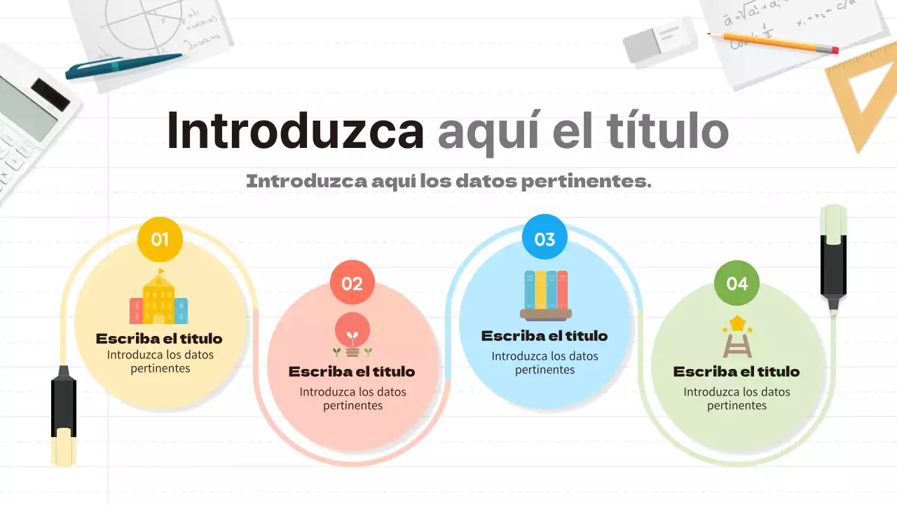 Hoja de ruta con ilustraciones pastel de papelería para fondos de notas