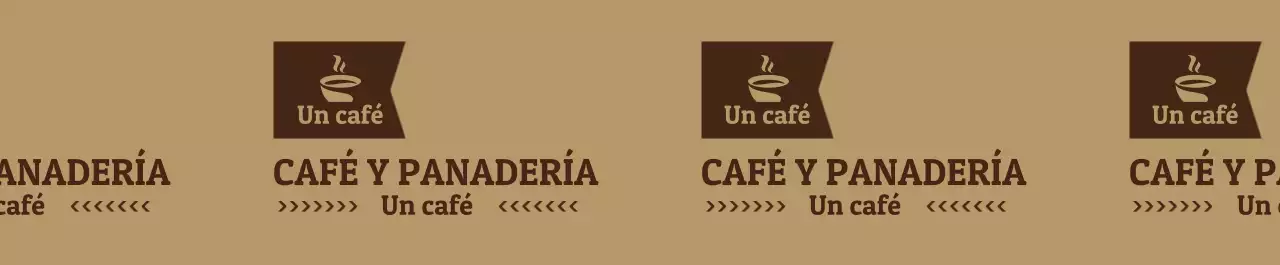 Logotipo de cafetería de estilo sencillo en marrón claro y marrón