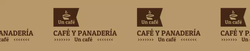 Logotipo de cafetería de estilo sencillo en marrón claro y marrón