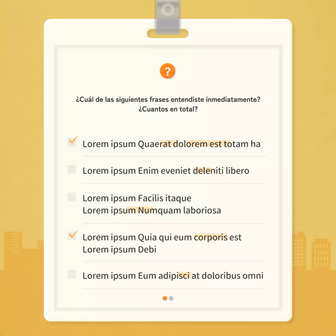 Lista de control a nivel de trabajador con el concepto de tarjeta naranja de empleado