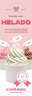 Resaltar las fotos rosas para promocionar los helados limpios