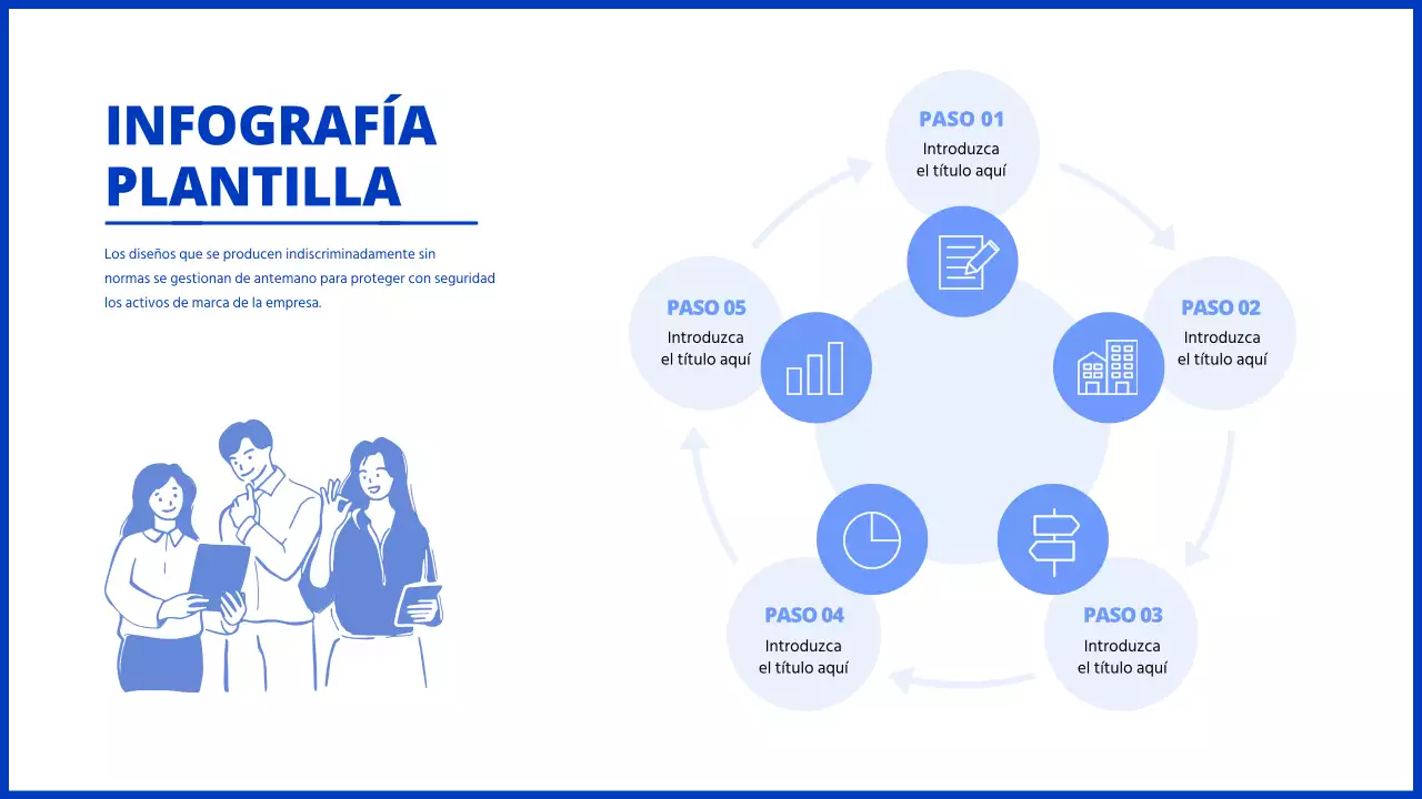 Paso 5 de la hoja de ruta de la infografía empresarial bluetone