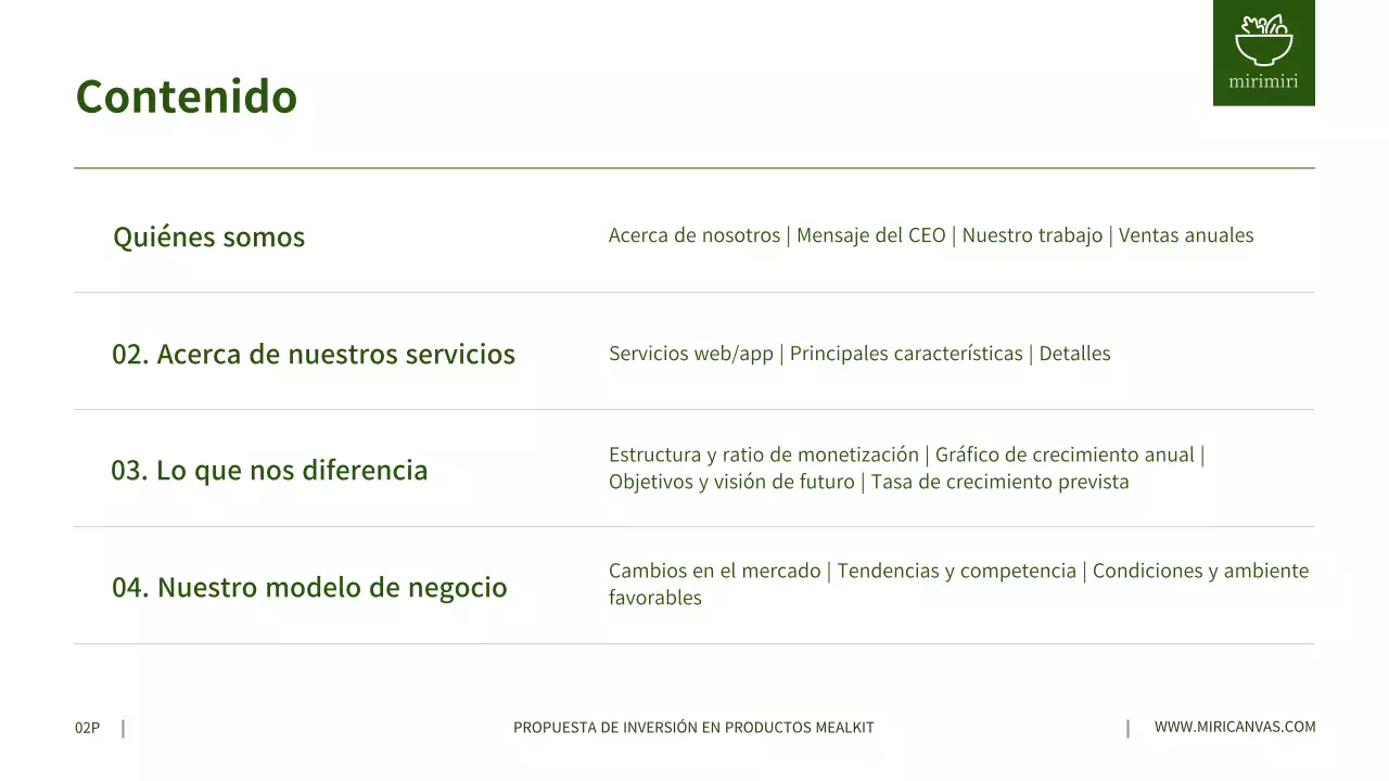 Propuestas de inversión para productos de leche gris en verde