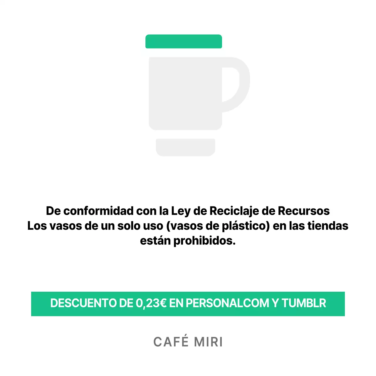 Señalización verde para cafeterías Soporte acrílico para cafeterías