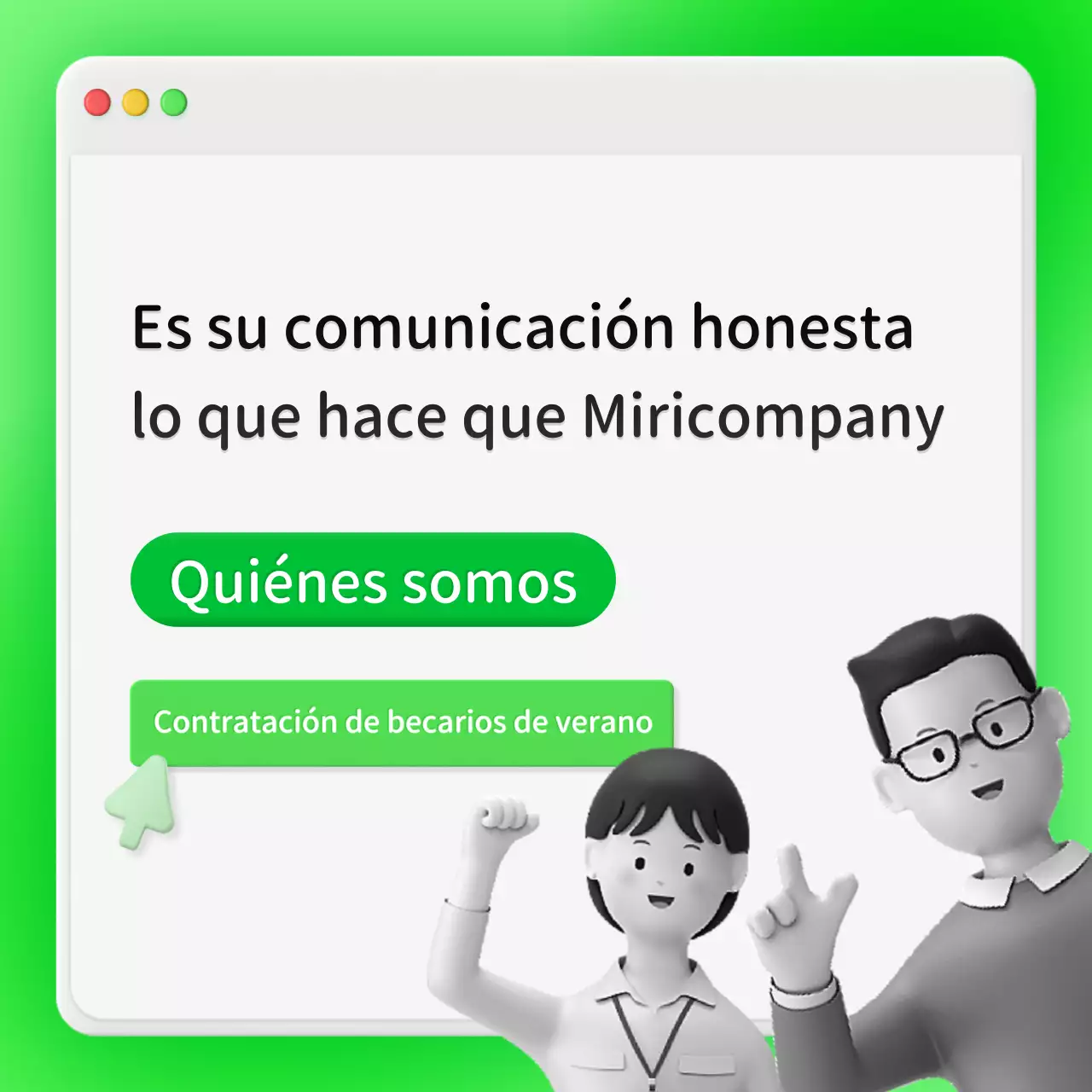 Opinión empresarial sobre un concepto de ventana de chat interna verde neón