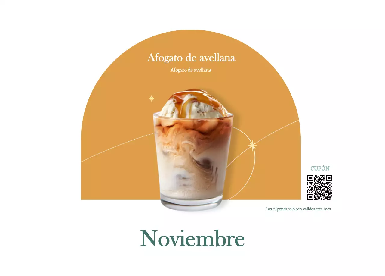 Calendario de cafés con recomendaciones de bebidas del mes