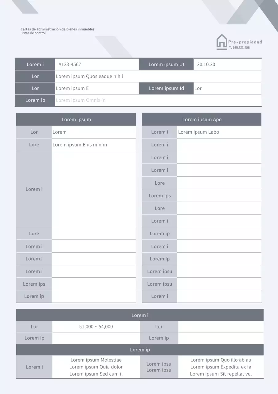 Formato limpio y gris de la lista de comprobación de poderes inmobiliarios