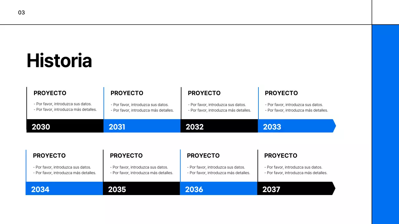 Un sencillo prospecto de empresa educativa en blanco y azul
