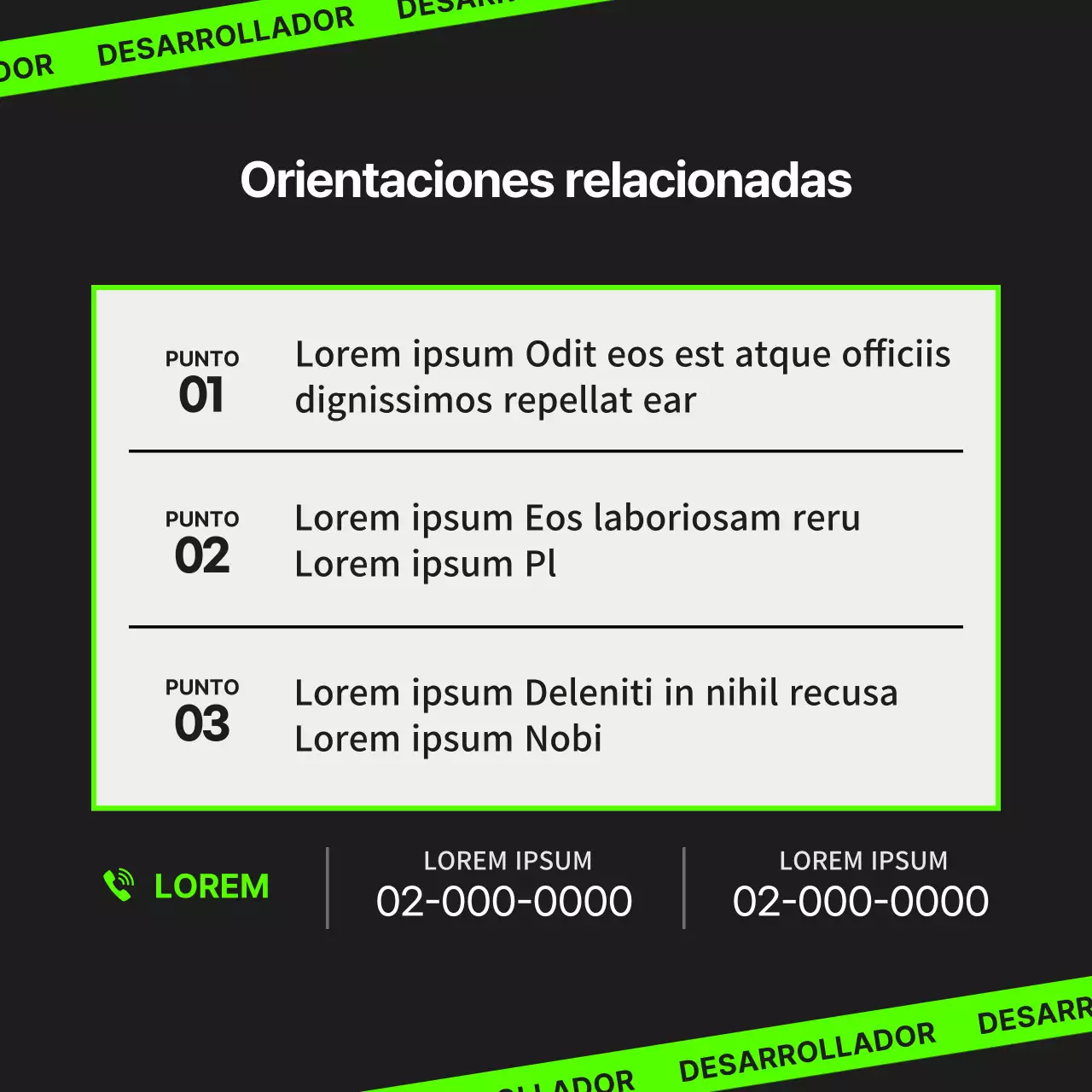 Ofertas de empleo en línea en negro y colores fluorescentes