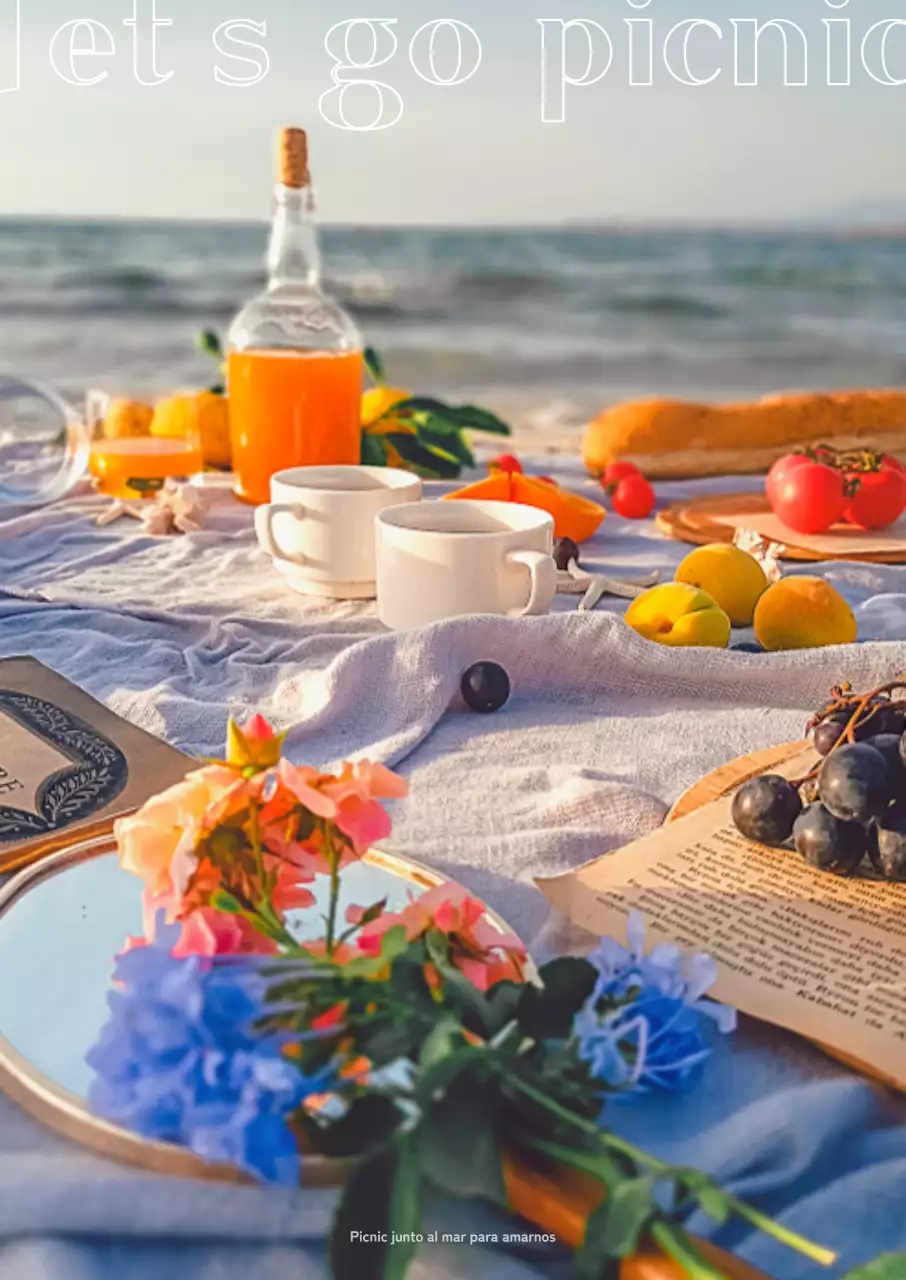 Picnic de playa multicolor para interiores de verano