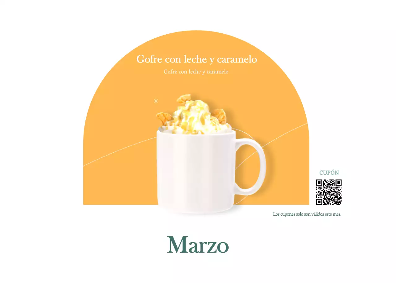 Calendario de cafés con recomendaciones de bebidas del mes