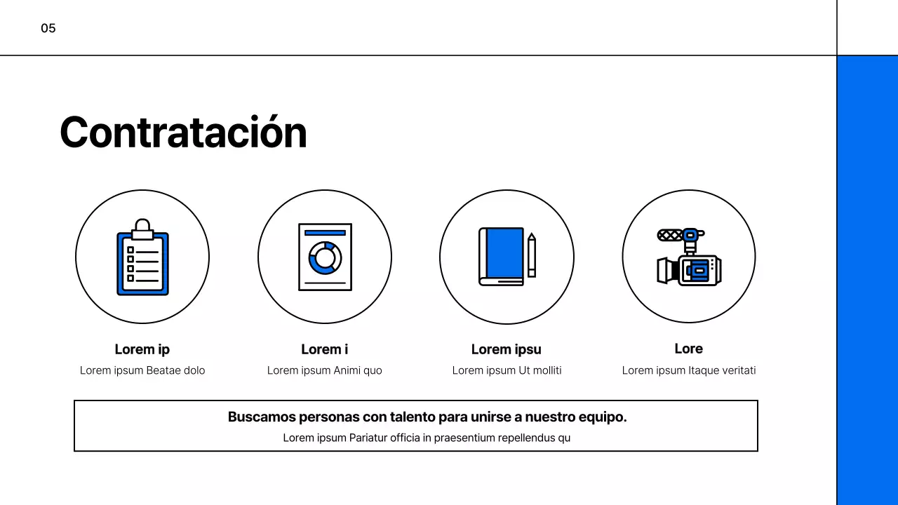 Un sencillo prospecto de empresa educativa en blanco y azul