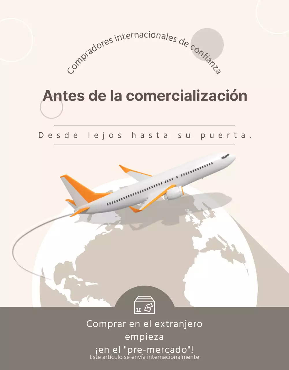 Plantilla de agente de compras internacional beige y tranquila