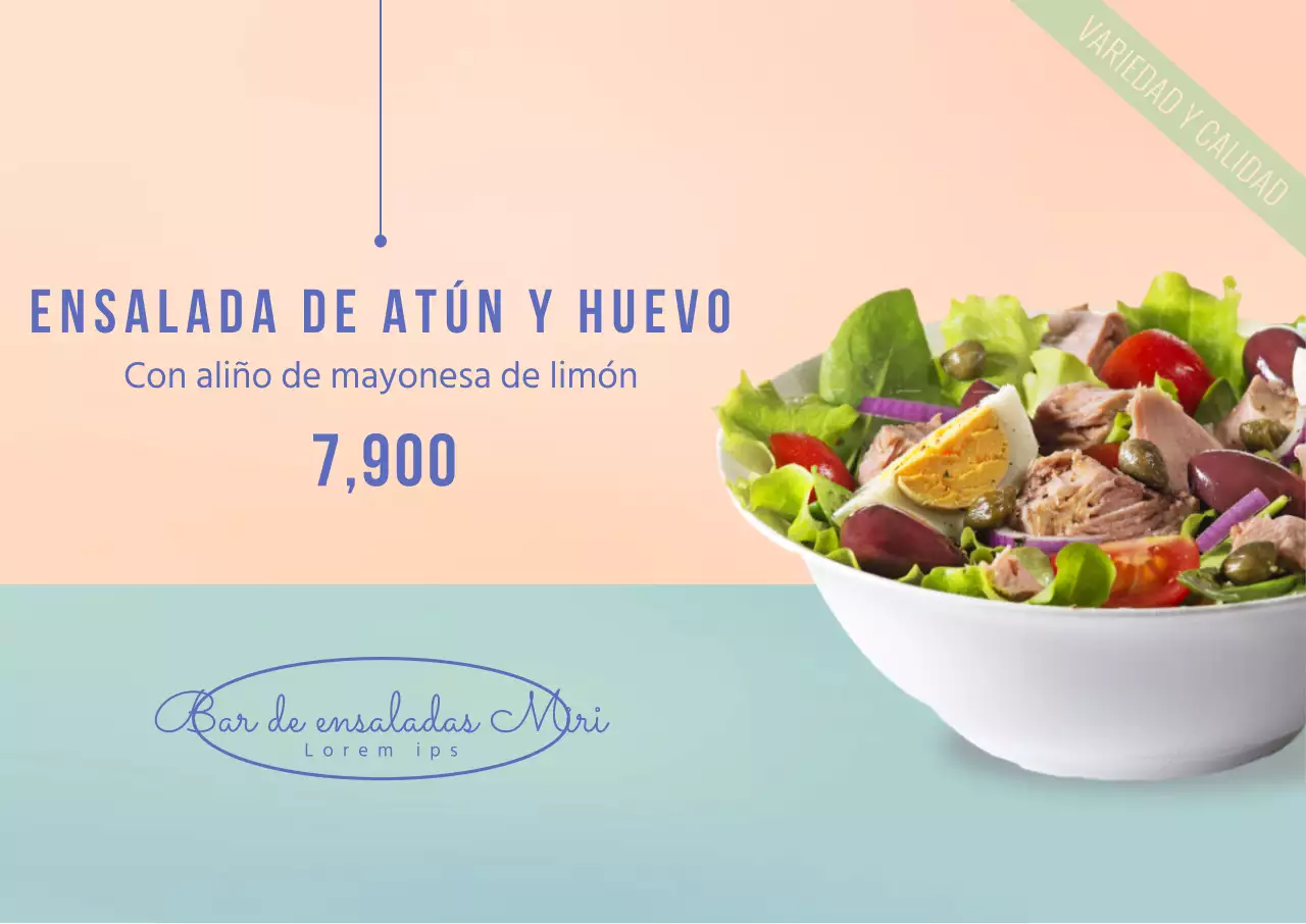 Cartel Paisaje Ensalada Simple Menta