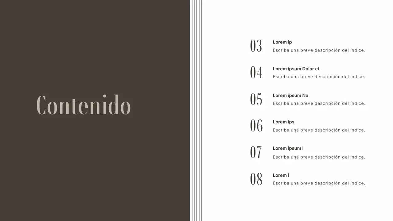 Cartera de organizaciones de artes escénicas en tonos marrones y apagados