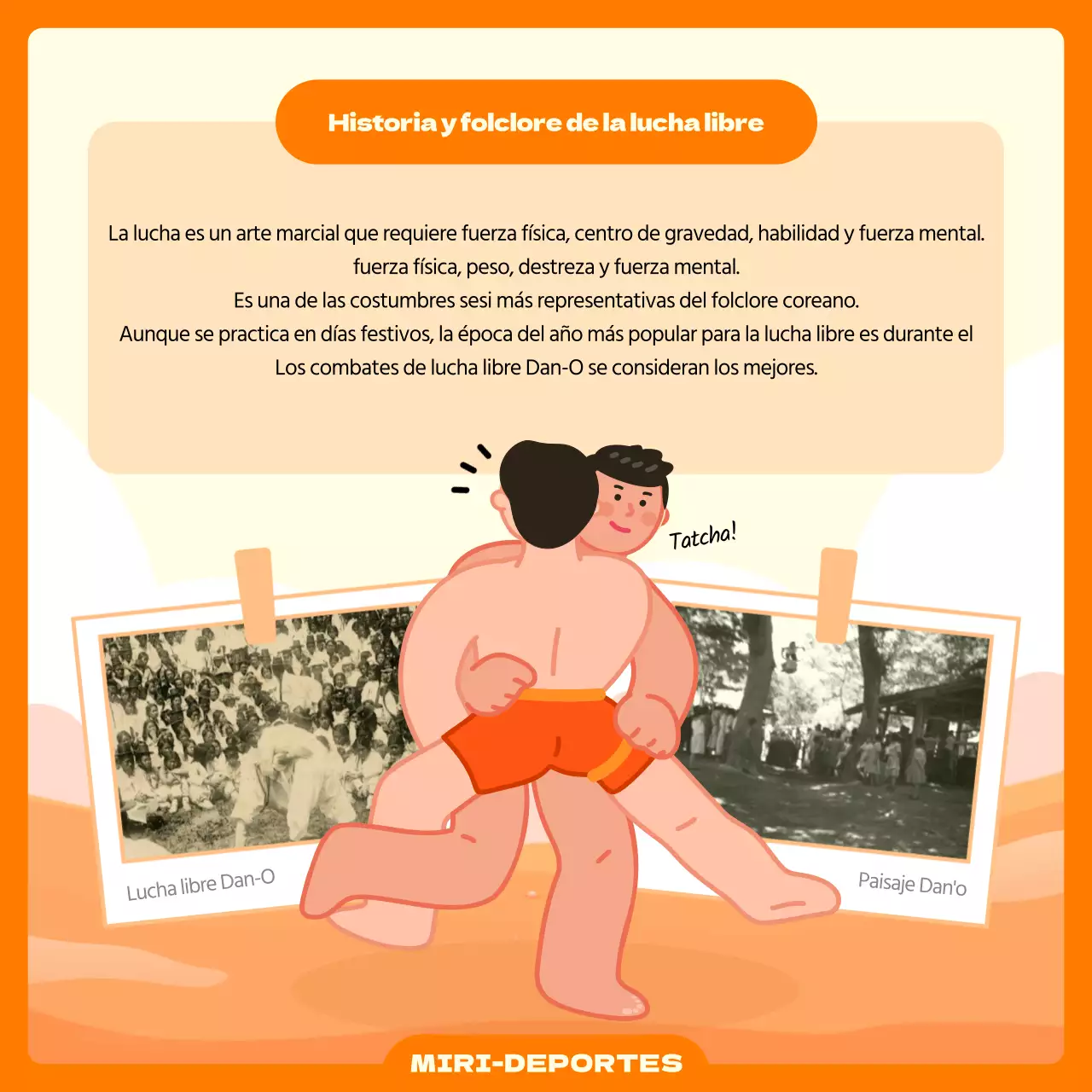 Sobre el concepto de lucha libre ilustrado en naranja