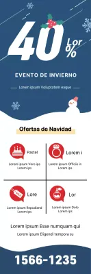 Las letras azules ilustradas destacan el anuncio de las rebajas de Navidad