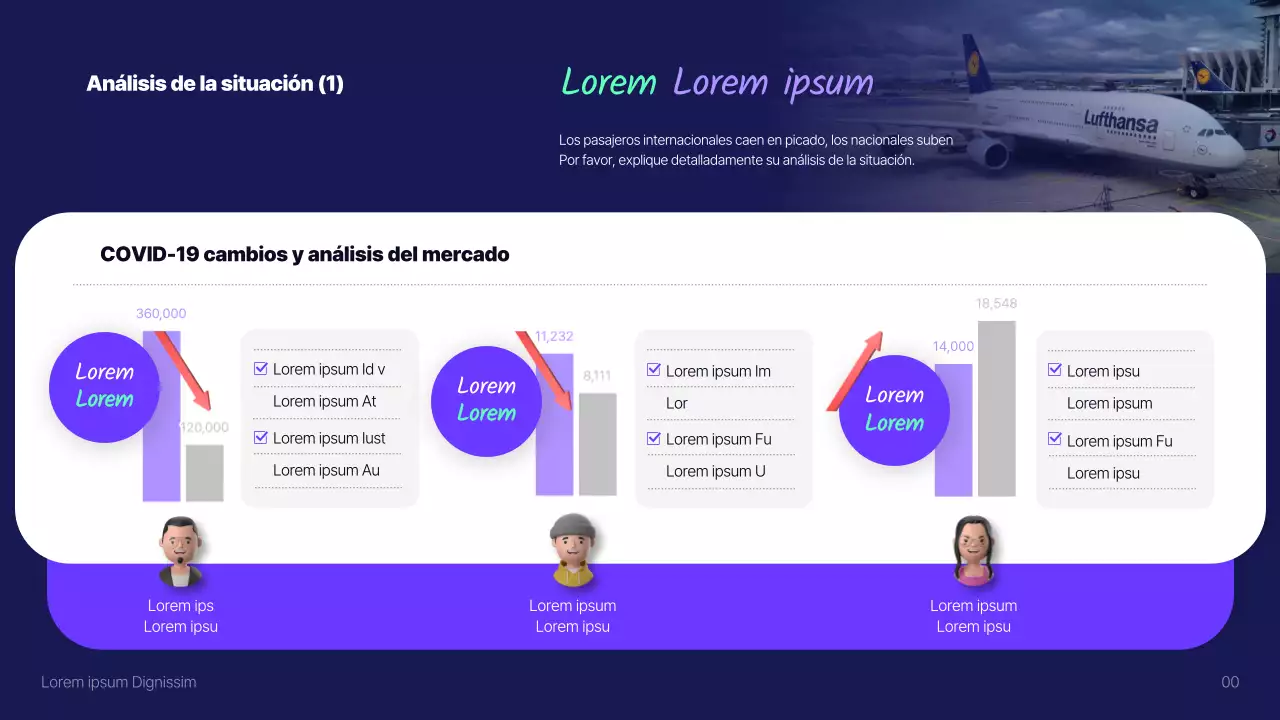 Plan de marketing publicitario ilustrado en 3D en azul (Presentación)
