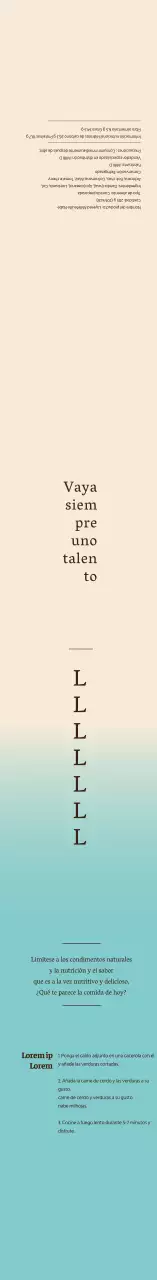 Etiqueta milhojas en degradado azul marfil