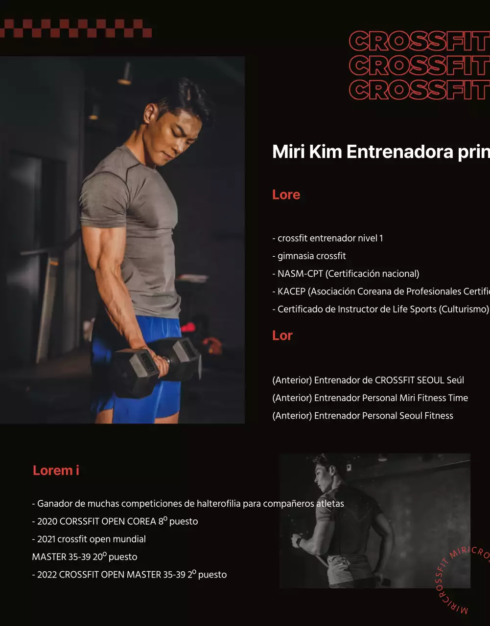 Promociona un evento de crossfit en el gimnasio de moda en naranja y negro