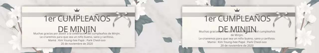 Festín de cintas grises con motivos florales