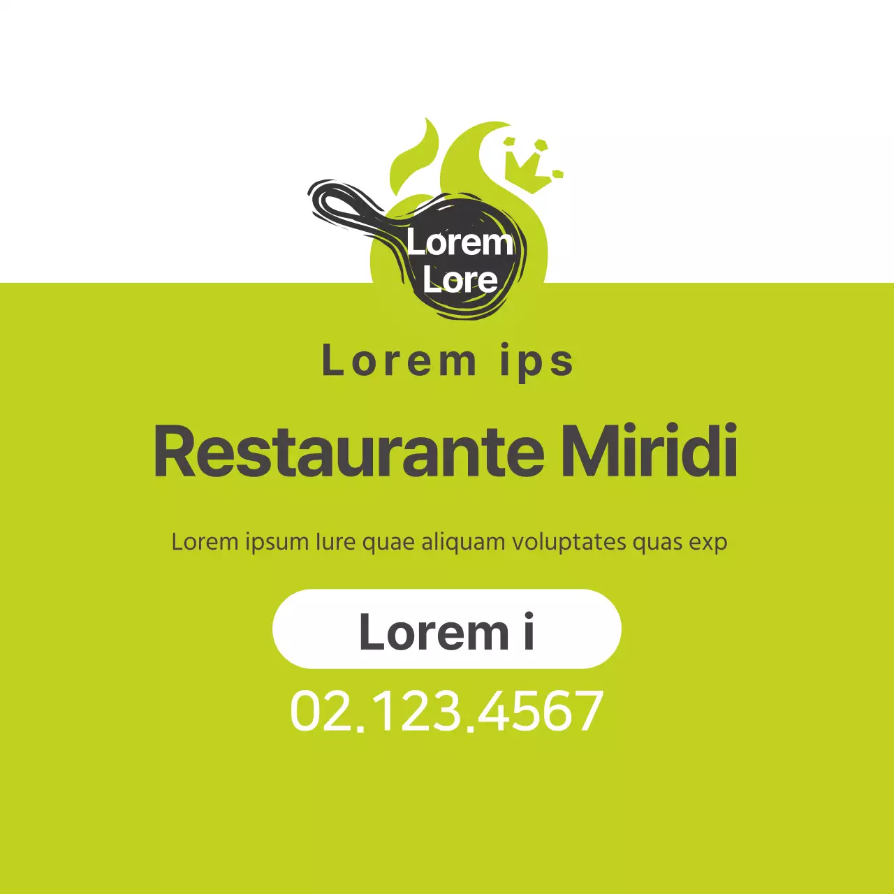 Logotipo verde restaurante limpio promoción arroz frito