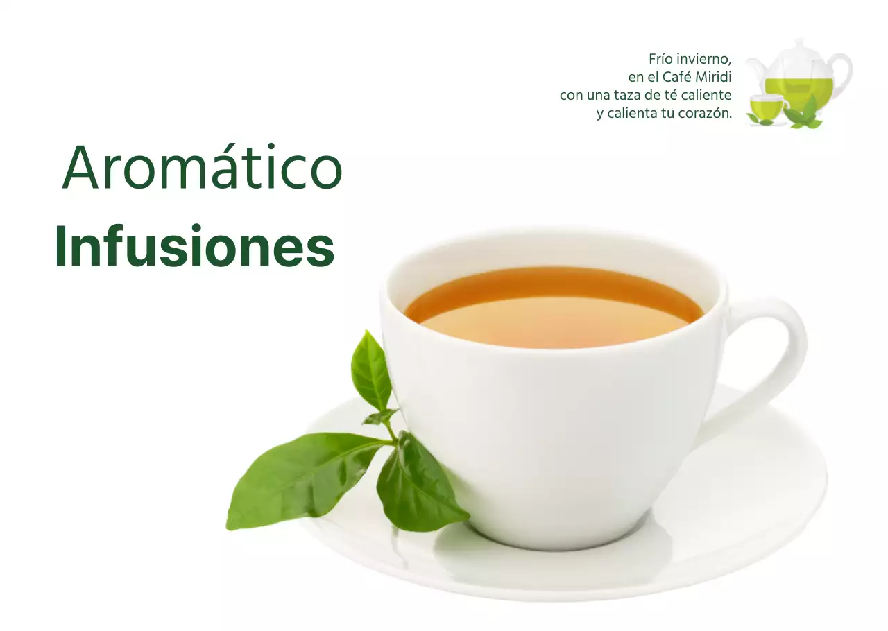 Fotografía de alimentos verdes Transparencias de infusiones para cafeterías