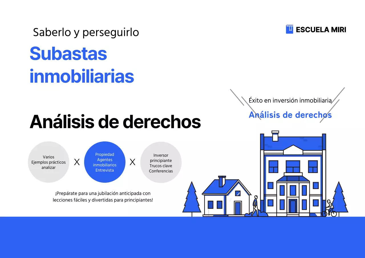 Ilustración inmobiliaria cartel horizontal en azul
