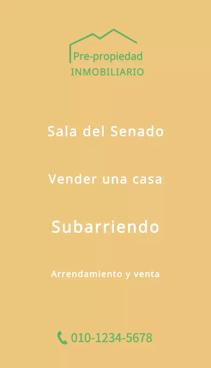 Ilustración verde de líneas limpias para promocionar inmuebles