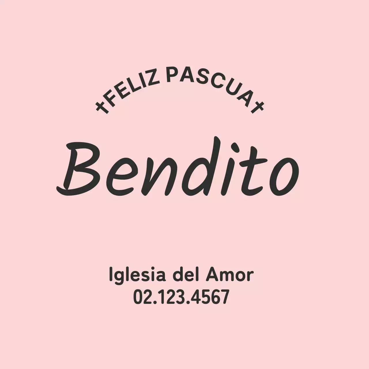 Etiqueta de Pascua de la Iglesia con letras rosas