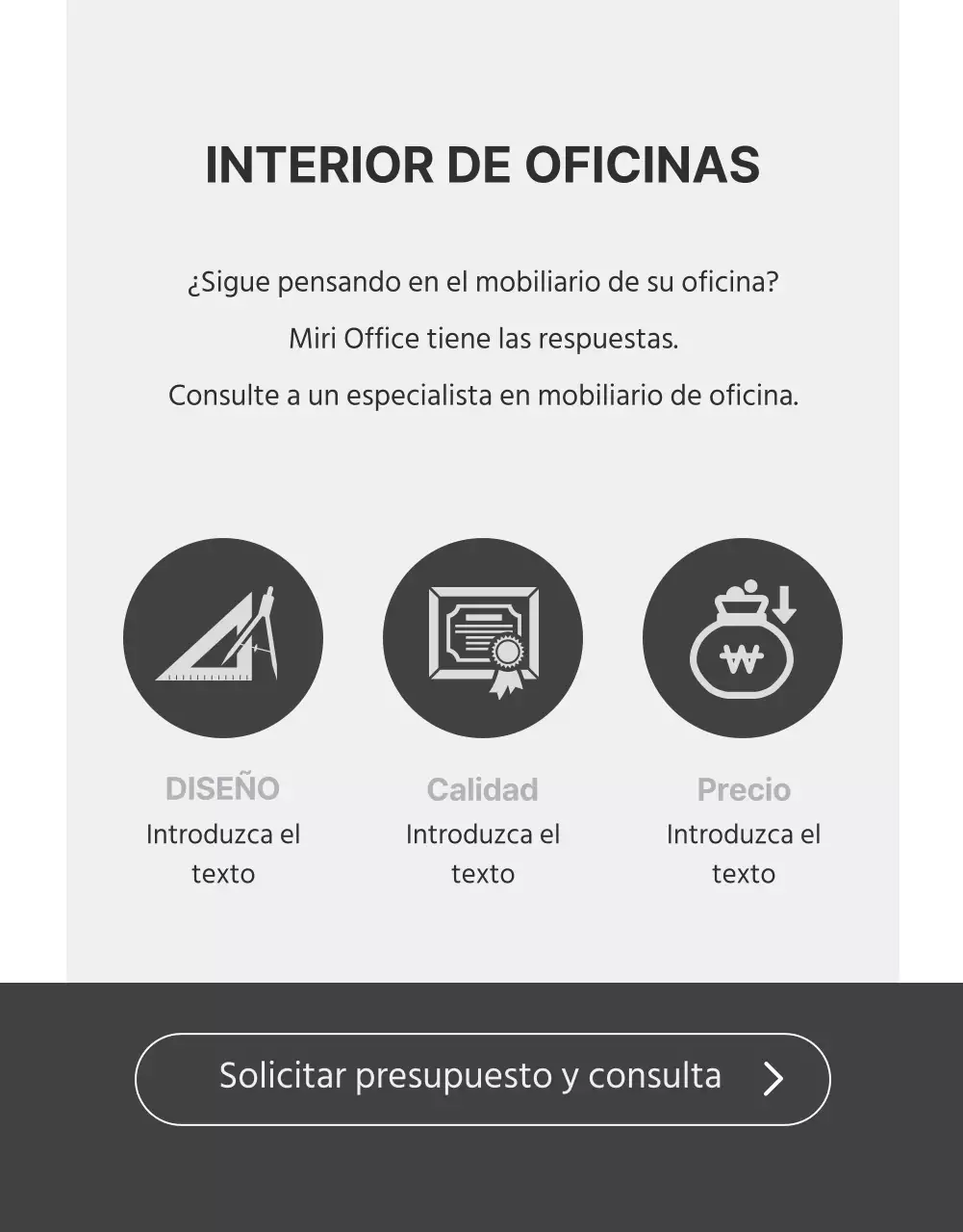 Detalles del mobiliario de oficina de estilo moderno