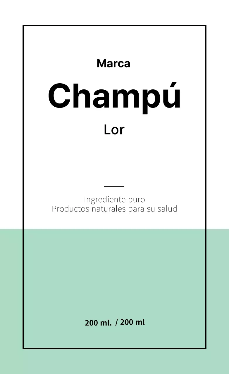 Etiqueta sencilla de producto de belleza con líneas verde claro