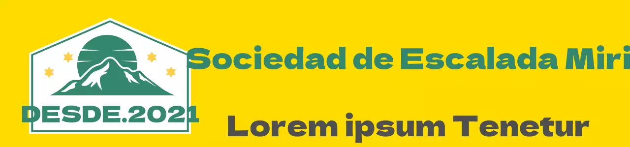 Chaleco de membresía con amarillo blanco verde montaña ilustración club de montañismo símbolo logotipo