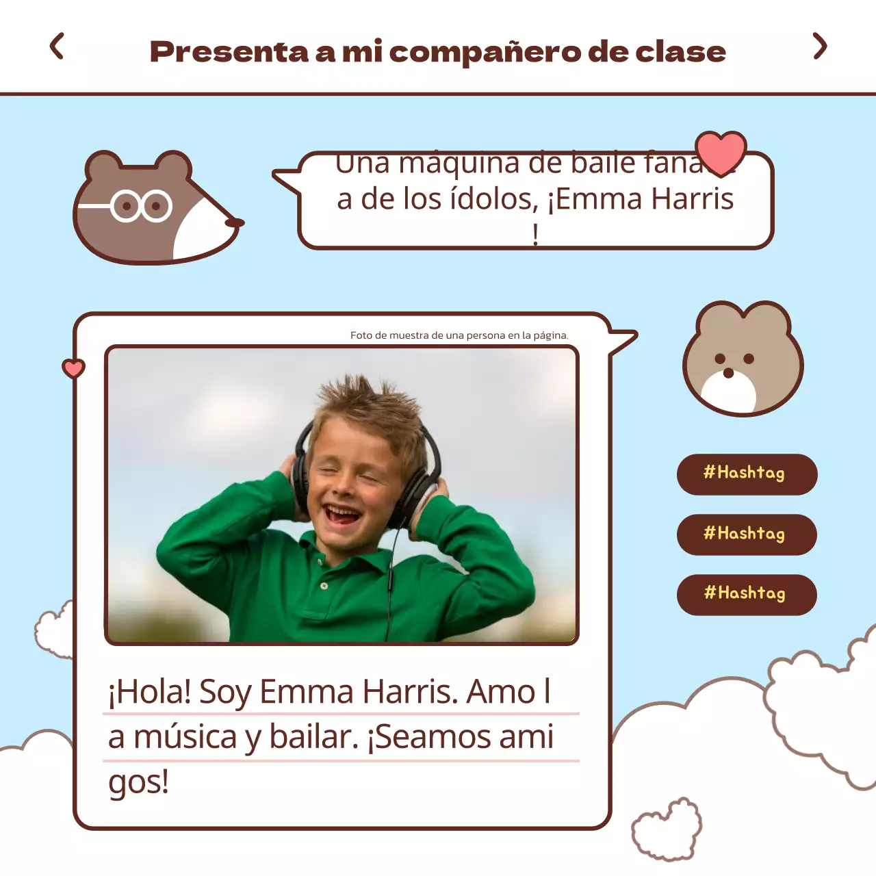 Proyecto de primera toma de contacto con un concepto de mensajero pastel