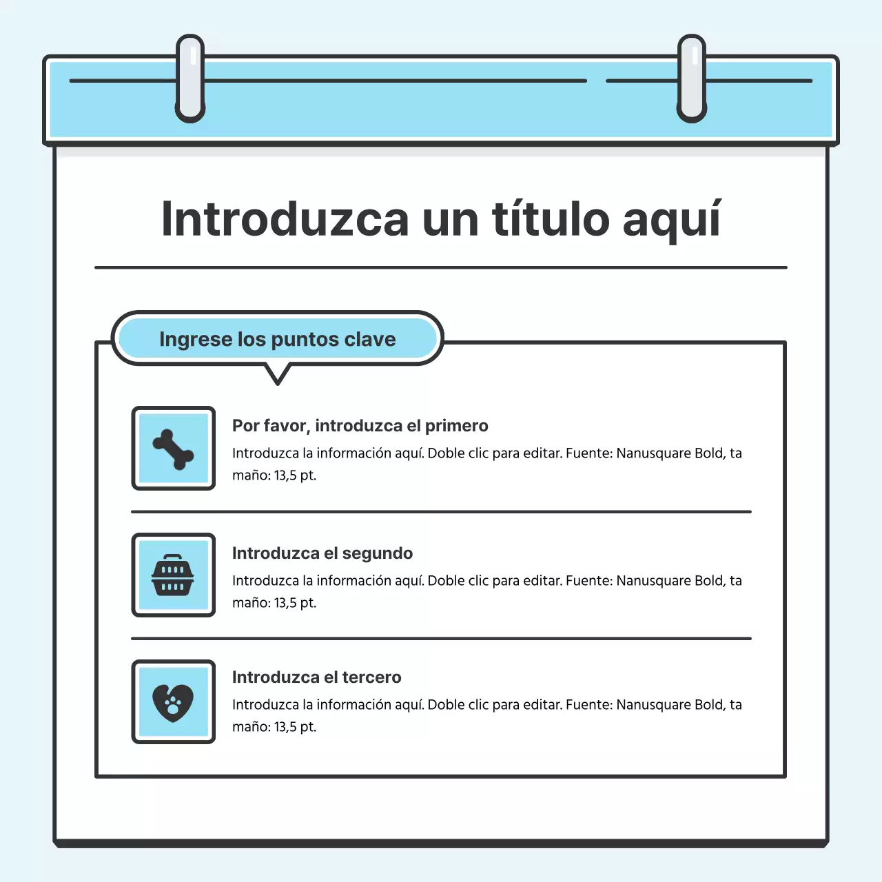 Light Blue Note Concept Tarjeta con bonitas ilustracionesNoticias