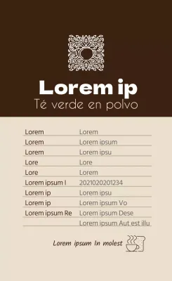 Etiqueta marrón con el logotipo de clean food black tea powder detail