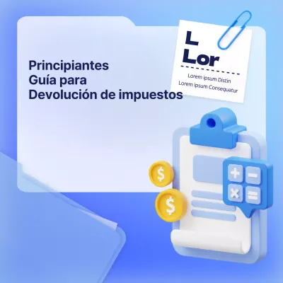 Guía de liquidación de impuestos de fin de año con concepto de carpeta color cielo