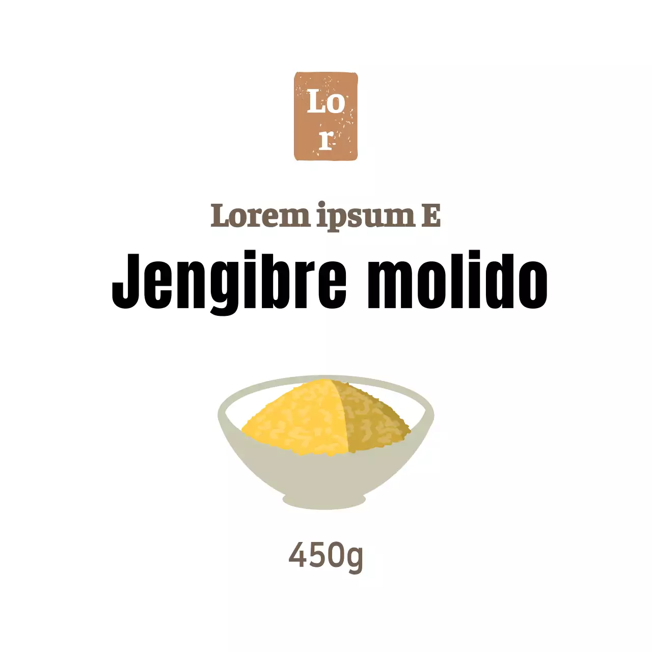 Blanco simple delicatessen guarnición jengibre en polvo pegatina