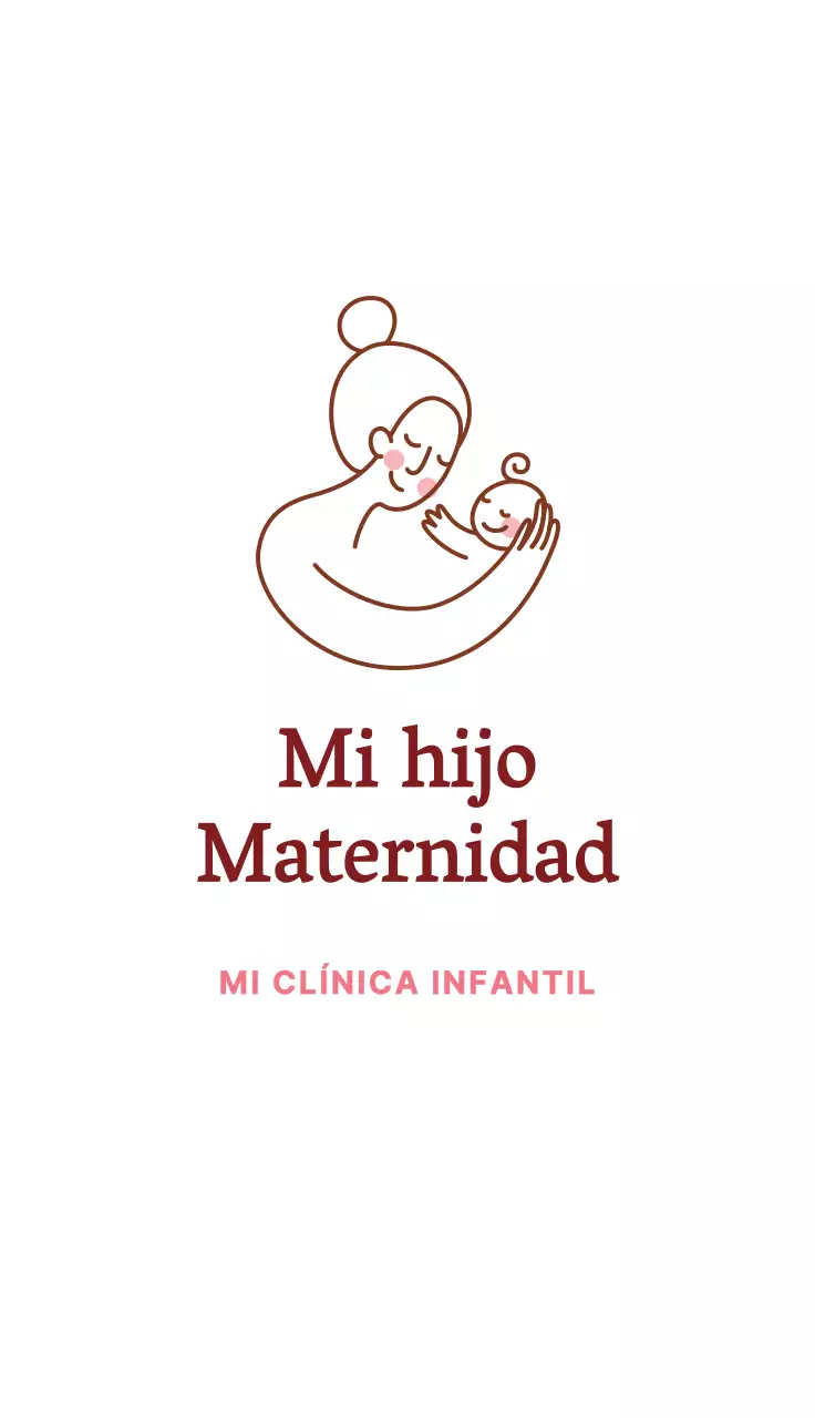 Limpia tarjeta de visita de hospital de maternidad con ilustración rosa