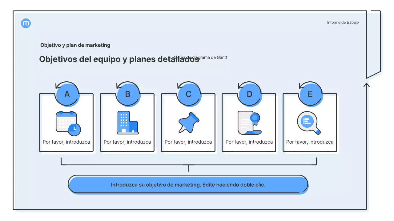 Formas de puntos con flechas azul claro kit de presentación empresarial