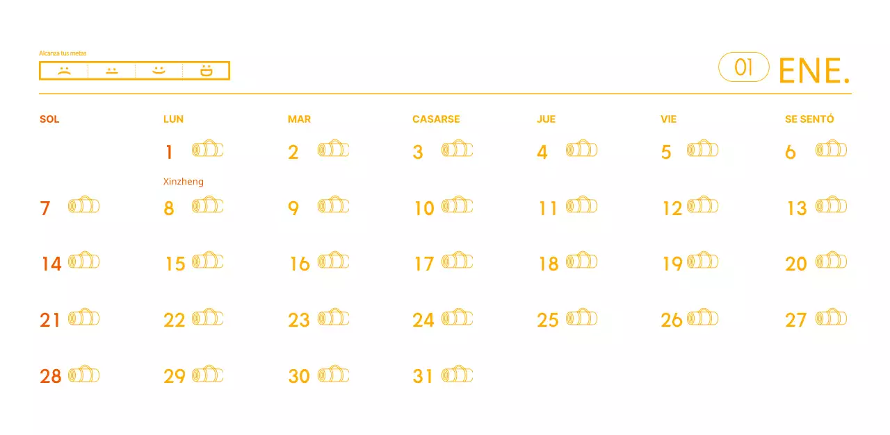 Calendarios naranjas para regalar cuando promocione su estudio de yoga