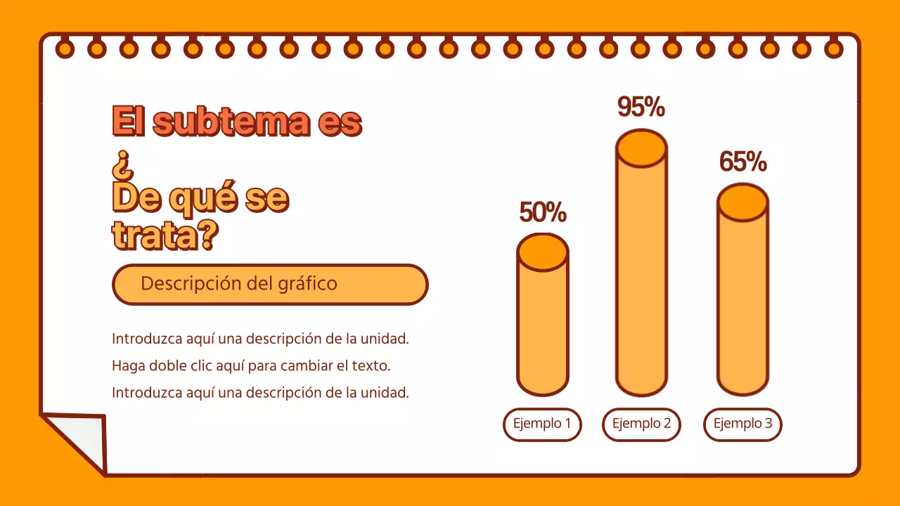 Gráficos de barras ilustrados en naranja y amarillo