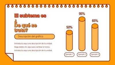 Gráficos de barras ilustrados en naranja y amarillo