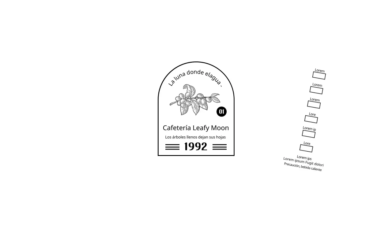 Promocione e informe a su cafetería con un logotipo limpio y en blanco y negro