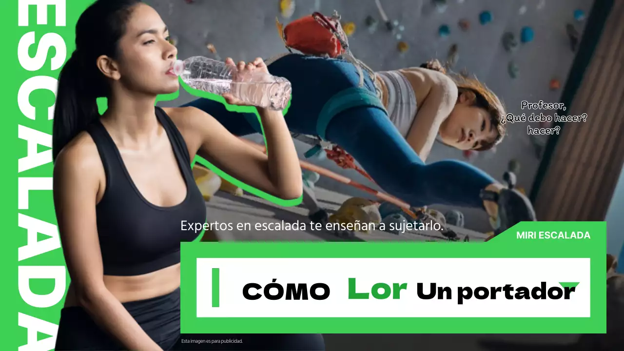 Consejos de seguridad del soporte de escalada en verde