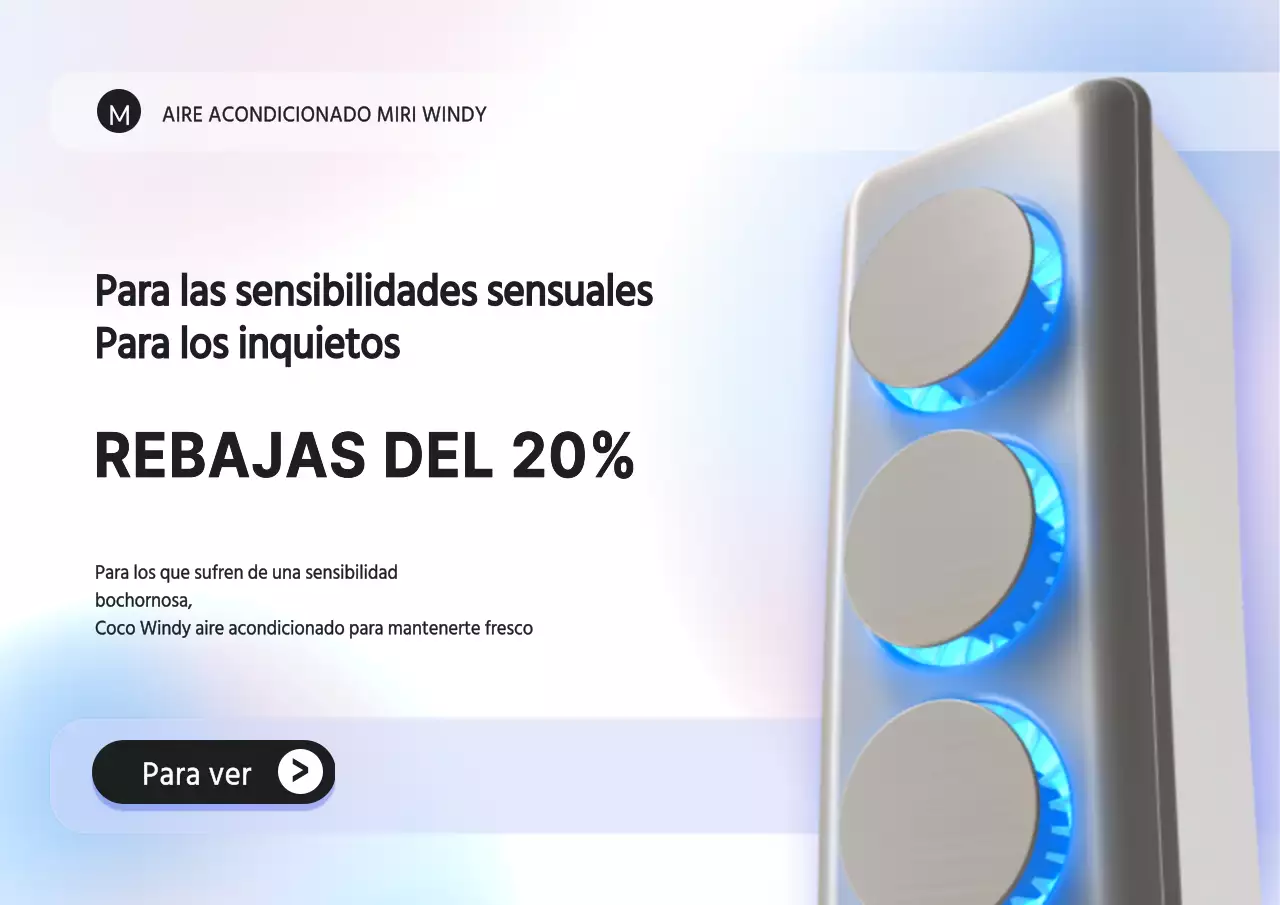 Concepto de degradado púrpura y azul para evento de descuento en aire acondicionado