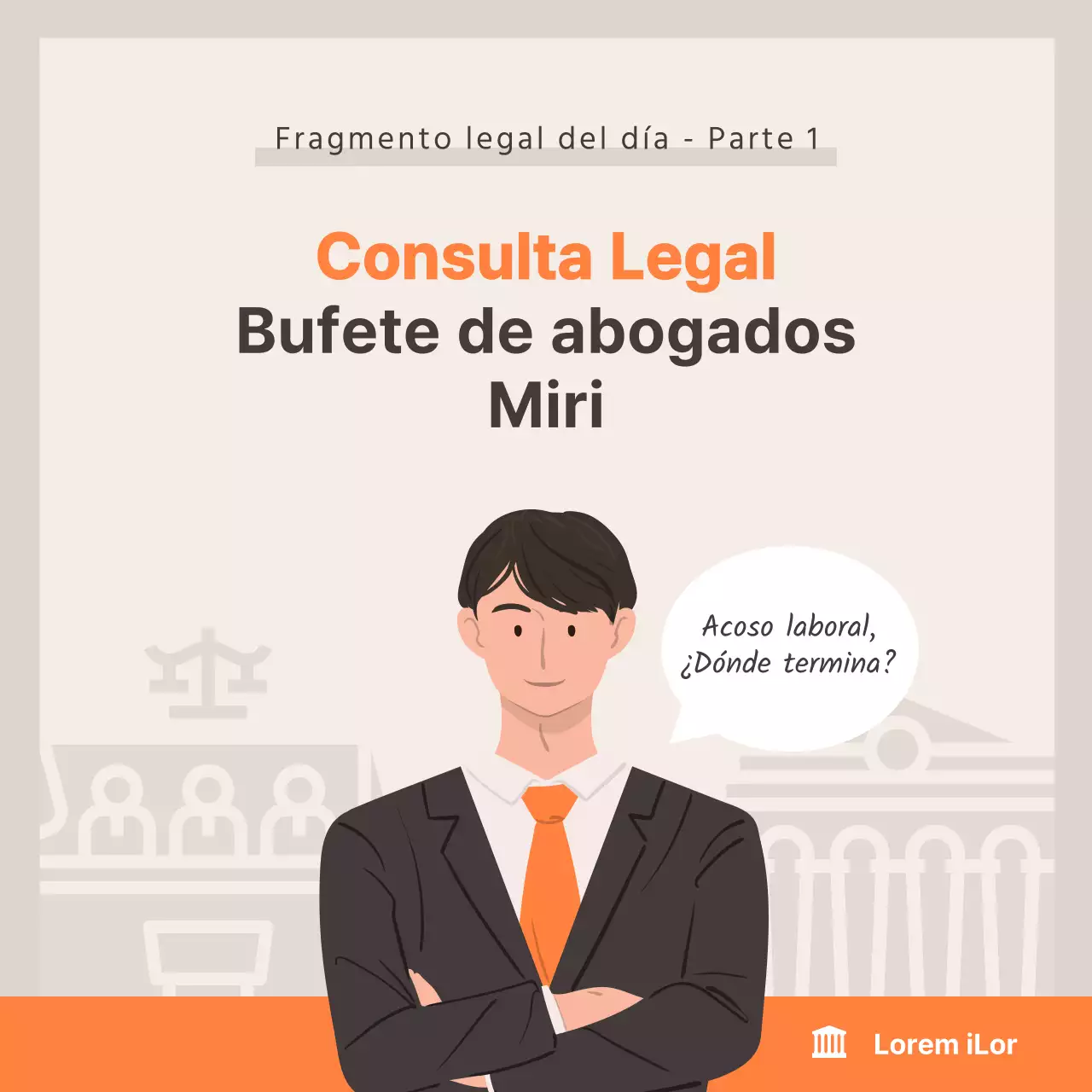 Tarjeta beige-naranja de asesoramiento jurídicoNoticias